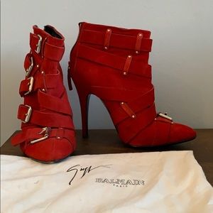 Giuseppe Zanotti x Balmain buckle booties
